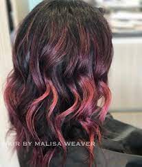 Dark Brown Hair With Pink Strawberry Highlights Brown Hair With Pink Highlights Brown Hair With Highlights Darkest Brown Hair With Highlights