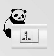Large dinosaur shelf shelf for baby nursery kids room wall | etsy. 4 X 4 Inches Single Patch Panda Switch Save Energy Emoji Designed Wall Stickers For Decor Lovers Black Buy Online At Best Prices In Pakistan Daraz Pk