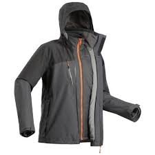 Quechua Mens 3 In 1 Jacket Travel 500 Black