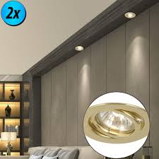 Lampe encastrable led spot encastré plat set dimmable 7 watt blanc chaud. Spot Encastrable Led 2x Rgb En Laiton Avec Spot Mobile Etc Shop