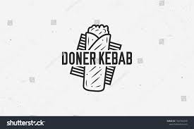 Doner Kebab Logo Template With Sandwich Kebab And Grill Kebab Logo Isolated On White Background Trendy Vintage Design Vector Illu Logo Templates Logos Kebab