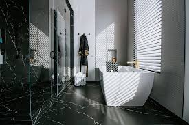 Nero marquina is a smooth, velvety black marble that has intricately striking white veining throughout its body. Bathroom Neolith Nero Marquina Marble Trend Marble Granite Tiles Toronto Ontario Marble Trend Marble Granite Tiles Toronto Ontario