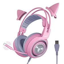 Available at my etsy link. Somic G951pink Gaming Headset For Pc Ps4 Laptop 7 1 Virtual Surround Sound Detachable Cat Ear Headphones Led Usb Lightweight Self Adjusting Over Ear Headph In 2021 Cat Ear Headset Gaming Headset Headset