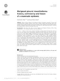 Since those are the countries from w. Pdf Malignant Pleural Mesothelioma History Controversy And Future Of A Manmade Epidemic