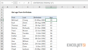 Excel Formula Get Age From Birthday Exceljet