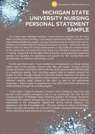 Michigan State University Nursing Personal Statement Sample Personal Statement Michigan State University Personal Statement Examples