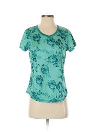 details about st johns bay women green active t shirt sm petite