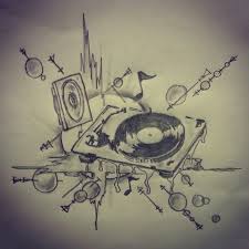 Dj Mural Sketch By Ranz Guitar Art Painting Drawings Drawing Sketches