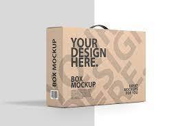 Cardboard Box With Handle Psd Mockup Box Packaging Design Packaging Template Mockup