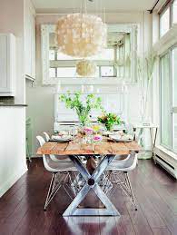 This gorgeous dining room borrows hints from french country style, marrying a splendid oak table with chic upholstered chairs. 50 Cool And Creative Shabby Chic Dining Rooms