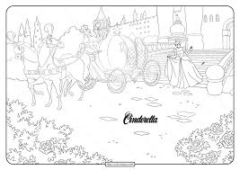 Coloring princess cinderella coloring page. Printable Disney Cinderella Carriage Coloring Page