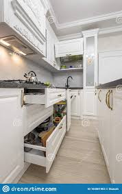 white luxury modern kitchen with island