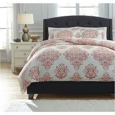 Do you think coral comforter set king looks great? Q728033k Ashley Furniture Fairholm Coral King Duvet Cover Set