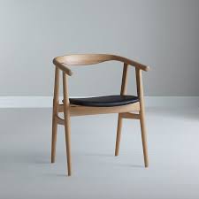 Buy Hans Wegner The U Chair Oak Black Leather John Lewis Furniture Wegner Chair Chair