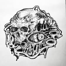 Masjid islam dengan background hitam vektor eps. Karya Drawing Pen On Paper Tengkorak