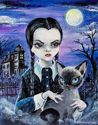 Prints & CANVASES, "w and Her Cat Thursday" Wall Art (please Read  Description for Details)