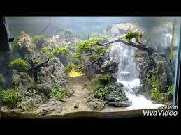 Aquascape Waterfall Batu Pasir Youtube Aquascaping Tanaman Air Akuarium