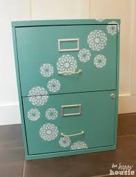 Painting cabinets without sanding sounds. One Bliss Fully Flowered Chalk Painted Stencilled Filing Cabinet The Happy Housie