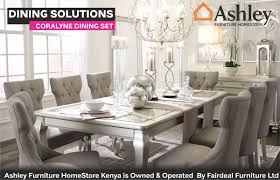 Sale all products on sale (20) 20% off or more (16) 30% off or more (6) 40% off or more (3) 50% off or more (2) Ashley Furniture Homestore Kenya On Twitter Coralayne Dining Room Set Relishes The Glitz And Glam Befitting Silver Screen Queens Curvaceous Cabriole Legs Are Truly Alluring As Is The Exquisite Frame S Lightly Metallic