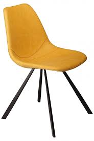 Stuhl Pitch In Kunstleder Gelb Mit Schwarzem Gestell Polsterstuhl Stuhle Esstisch Stuhle