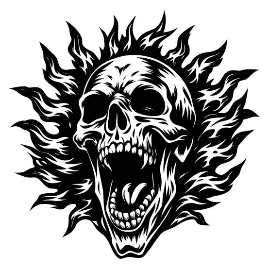 Dark Horror Screaming Skull Silhouette Design 75542780 Vector Art at  Vecteezy