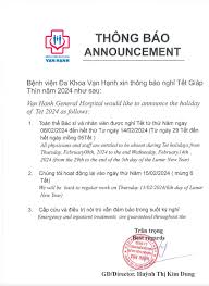 THÔNG BÁO NGHỈ TẾT NGUYÊN ĐÁN GIÁP THÌN 2024