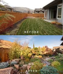 Holden Residence Before After 1 The Garden Artist Boise Id Fence Landscaping Backyard Landscaping Landscape Design