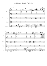 A Whiter Shade Of Pale By Procol Harum Sheet Music For Piano Violin Drum Group Bass String Orchestra Musescore Com