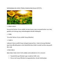 Nama bunga ini adalah bunga matahari, sesuai dengan warnanya, bunga ini mirip dengan matahari dimana memiliki warna kuning yang menghangatkan ketika dipandang. Bunga Matahari