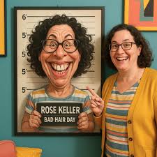 Mugshot Poster Caricature Portrait, Funny Custom Art From Photo, Digital  Download