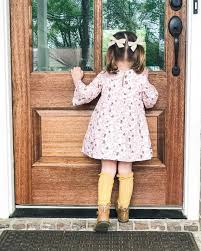 Toddler Dress Pigtails Hair Style Knee High Socks Bows Kids Photography Baby Fashion Children Photography Photo
