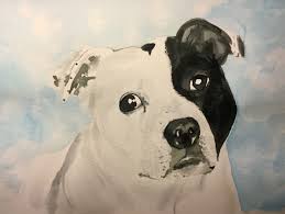 Staffy Art Watercolour Dog Watercolor Dog Art Watercolor