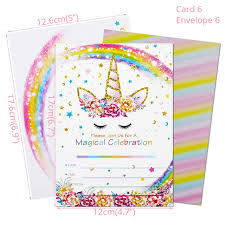 Bergabunglah dengan kami karena kami merayakan hari besarnya. Joy Enlife 6pcs Unicorn Invitations Card Party Happy Birthday Party Kids Decorations Kids Guests Invitation Cards With Envelopes Cards Invitations Aliexpress