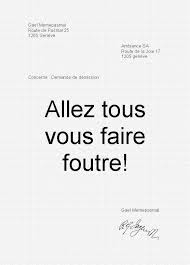 Madame/monsieur, je vous informe de ma décision de démissionner de mon poste en tant (ville), (date de rédaction et signature de la lettre). Demission Financiere