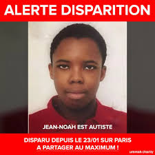 🚨ALERTE!!Jean-Noah est un jeune #autiste, disparu à Paris depuis le 23  Janvier 2019!!Disparition dans le quartier métro Olympiades,il portait un  polo bleu marine et un jean noir.En cas d'informations,nous contacter ou  contacter