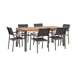 Maybe you would like to learn more about one of these? 6 Seater Garden Dining Set Teak Wood Top With Grey Chairs Grosseto Beliani De