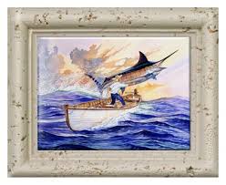Painting for ernest hemingways old man and the sea. Guy Harvey Ceramic Tile Art The Old Man And The Sea Bass Pro Shops