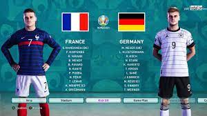 The uefa european championship brings europe's top national teams together; Pes 2020 France Vs Germany Euro 2020 New Kits Griezmann Vs Werner Gameplay Pc Youtube