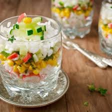 Verrines Express Au Surimi Riz Mais Et Concombre Recette Verrine De Riz Alimentation Recette Verrine