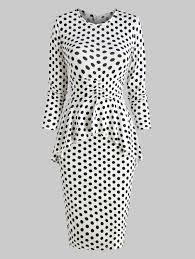 Black And White Polka Dot Bodycon Dress Polka Dot Ruffle Bodycon Dress White Polka Dot Ruffle Bodycon Dress Ruffle Bodycon Ruffle Bodycon Dress White Bodycon Dress