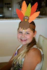 Thanksgiving Turkey Hat Tutorial Momdot Thanksgiving Headband Craft Thanksgiving Turkey Craft Headband Crafts