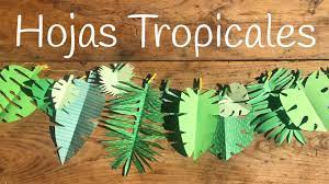 Diseño de hojas de papel con flores. Hojas De Papel Tropicales De Kirigami Manualidades De Decoracion Youtube