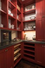 barn red pantry cabinets design ideas