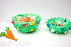 These simple diy easter craft ideas will bring a springtime touch to any room in the house and are so simple to create. Easter Basket Crafts Red Ted Art Make Crafting With Kids Easy Fun