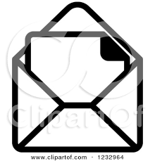 Image result for black and white image of envelope with invoice