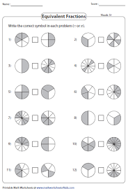 Equivalent Fraction Worksheets