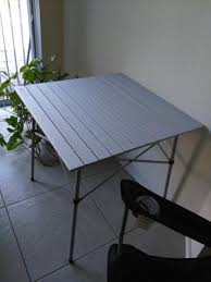 compact roll top aluminum camping table