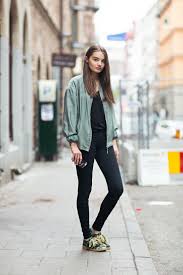 Silk Bomber Jacket Worn By A Girl Stockholm Street Style Fashion Street Style