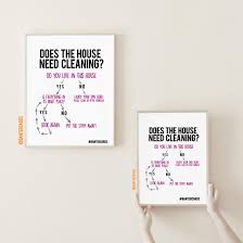 does the house need cleaning flowchart a4 print