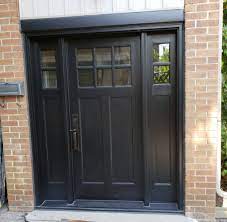 This highly customizable door system is available in. Black Fiberglass Craftsman Style Entry Door North York